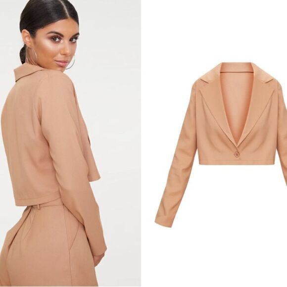 PLT TAN CROP BLAZER - Picture 2 of 9